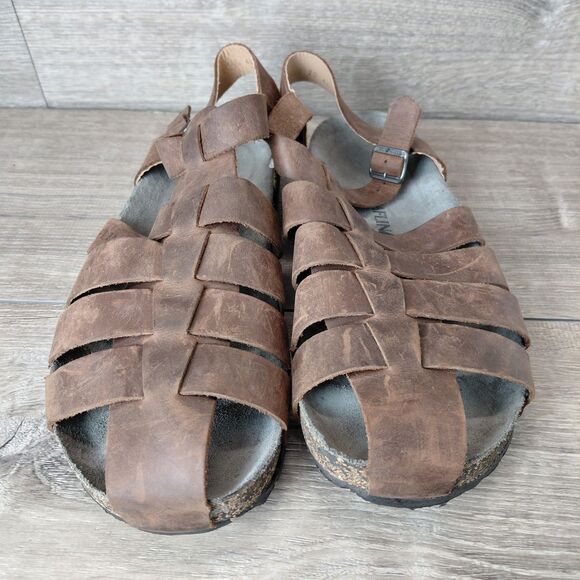 Haflinger Sandals Mens Brown Leather Peter Gladiator Fisherman Strappy Size 11 - Picture 3 of 14